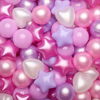 GOGOSO Ball Pits Balls for Toddlers Pack of 50 100 200 Plastics Shape - Pearl Pink+Pearl Light Pink+ Purple;Star+Heart Balls / 100 balls