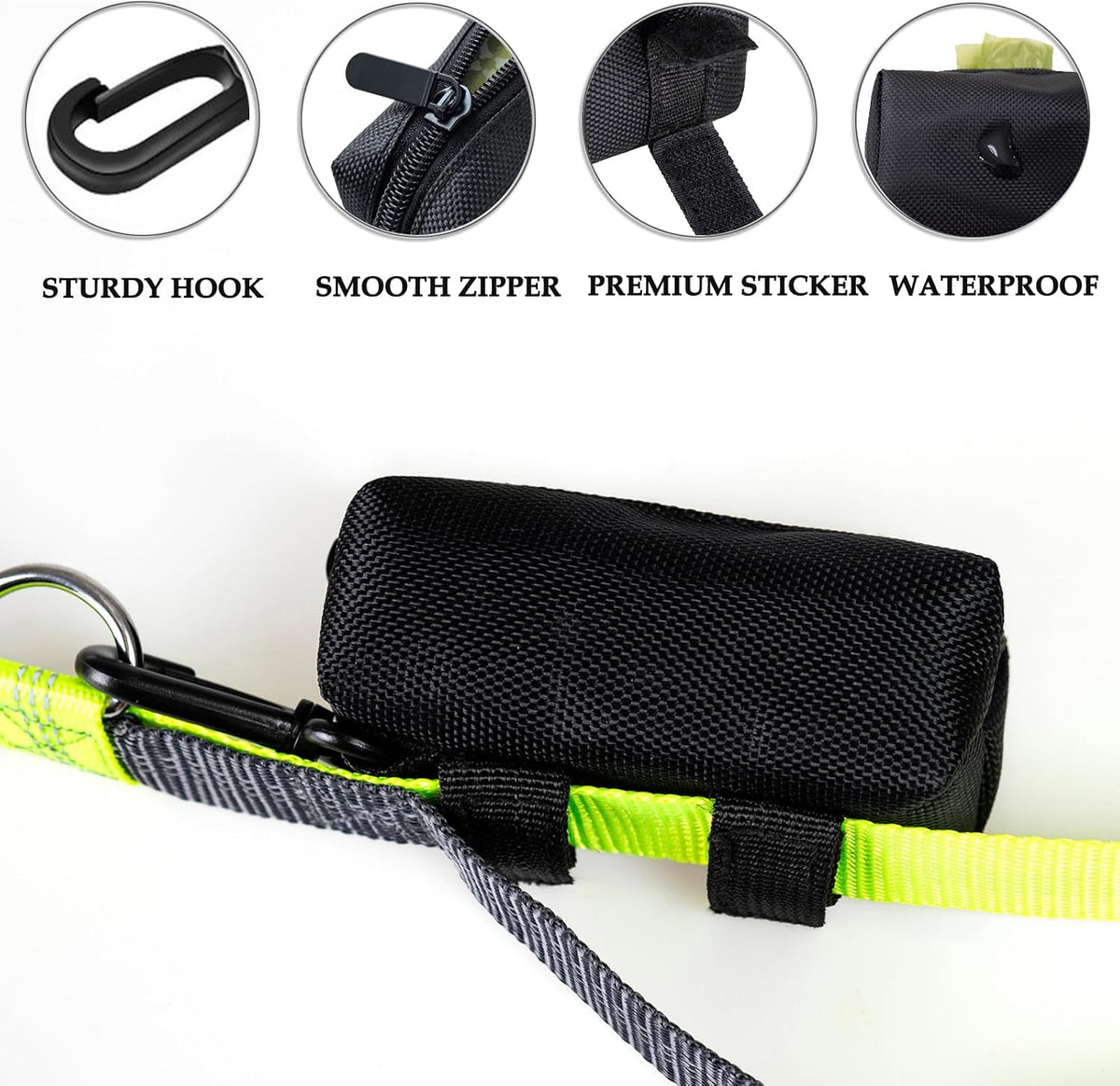 2 Pack Dog Poop Bag Holder for Leash + 80 Count Doggie Waste Bag - Black-Two - image 2