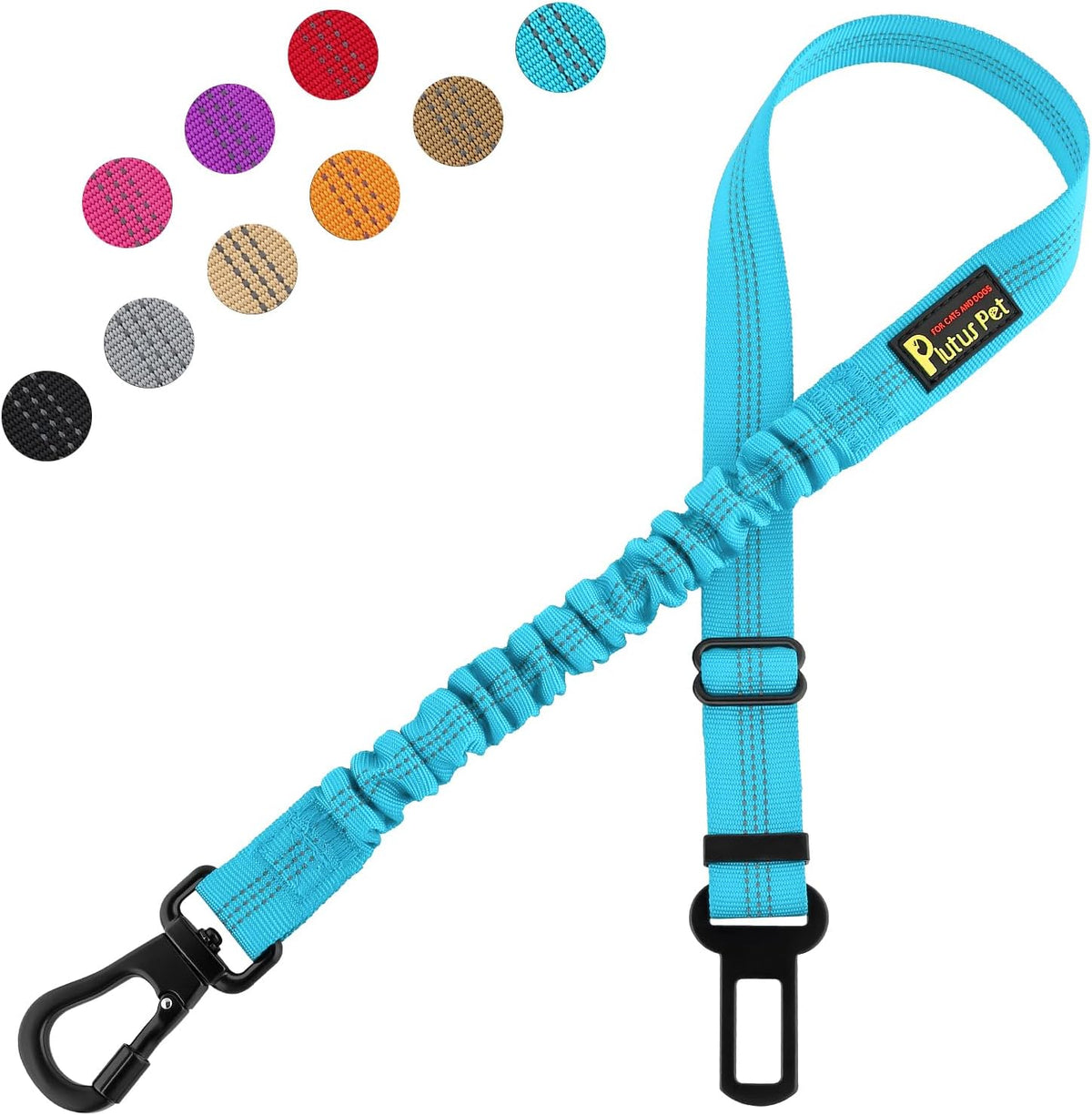 Plutus Pet Dog Seat Belt for Car - Cyan