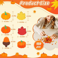 JUNEBRUSHS 150Pcs Fall Mini Erasers - Thanksgiving Style - image 2