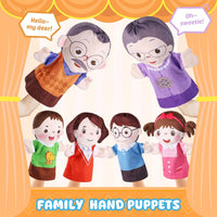 6 Pcs Family Hand Puppets 12 Inch Grandparents, Mom & Dad - 6 Family C - image 3