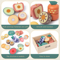 kienvy 10-piece wooden meat and fish play food set with storage box - view 15
