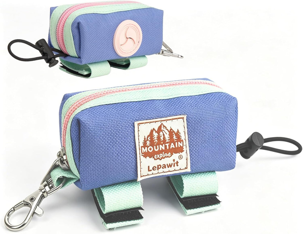 Dog Poop Bag Holder for Leash, Large-Capacity Canvas Pouch - Light Green