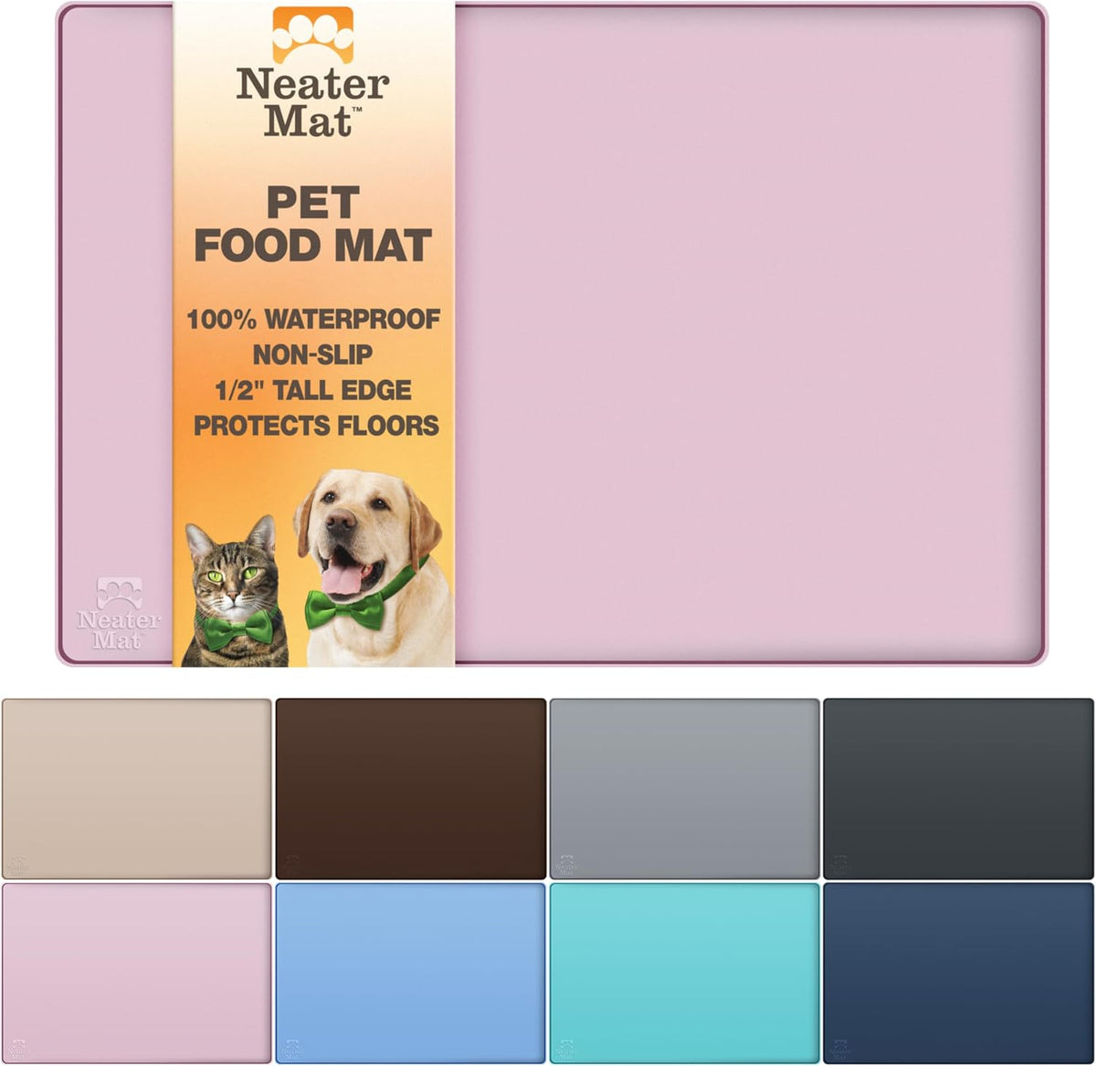 Neater Pet Brands Neater Mat Cat & Dog Food Mat - 19"L x 12"W / Light Pink