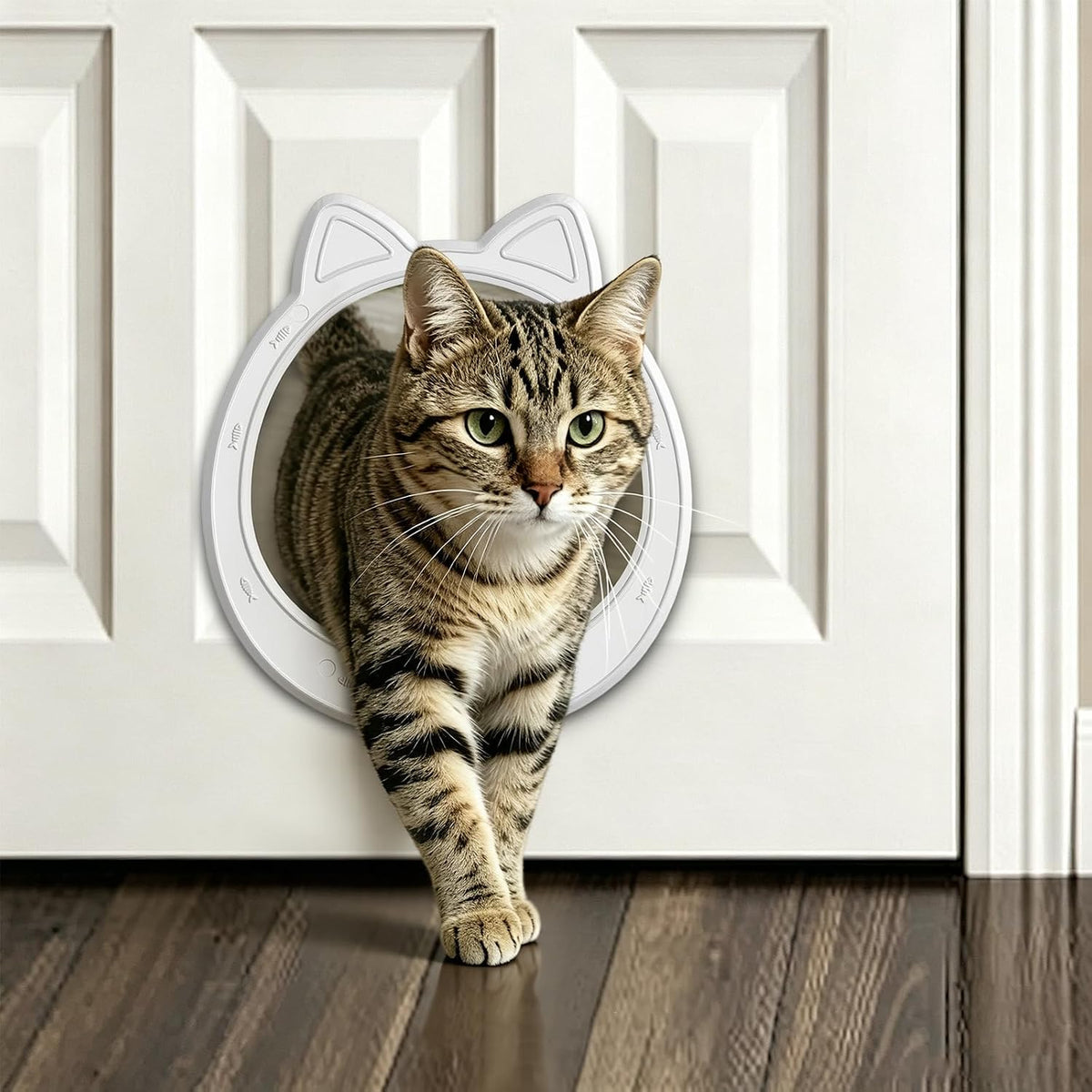 Large Cat Door Interior Door - Snow White