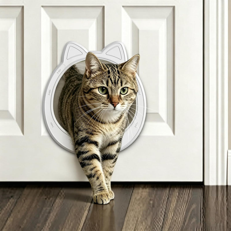 Large Cat Door Interior Door - Snow White