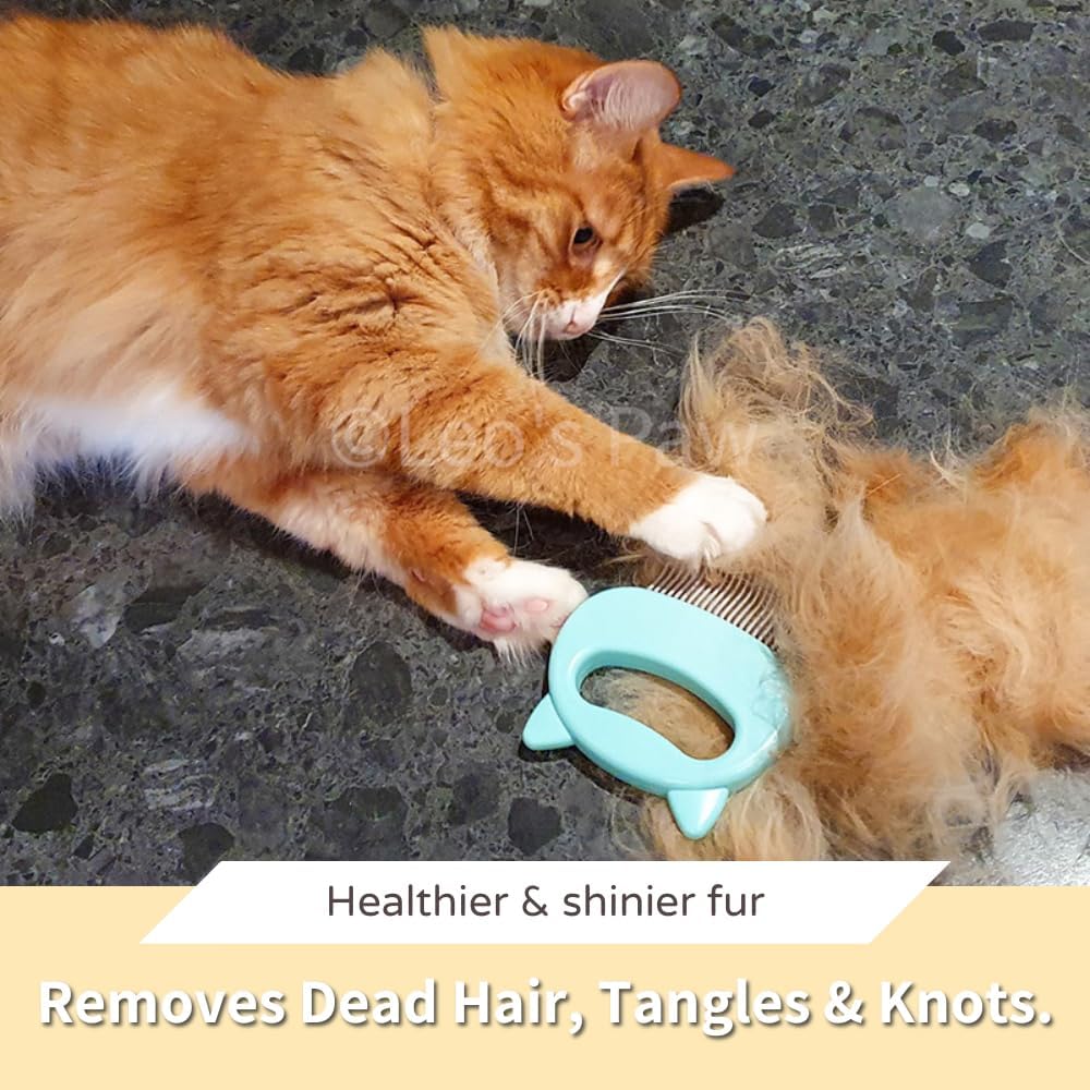 The Original Pet Hair Removal Massaging Shell Comb – Essentials for Cats - Mint - image 4