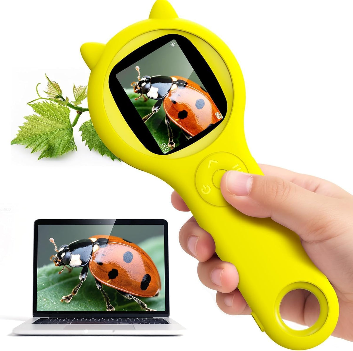 Kids Microscope, 500X Digital Magnifying Glass, Explore STEM Toy - Yellow / 1 Pcs