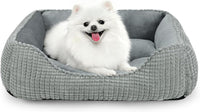 MIXJOY Dog Bed for Large Medium Small Dogs - Light Gray / M(25’’x 21’’x 8’’)