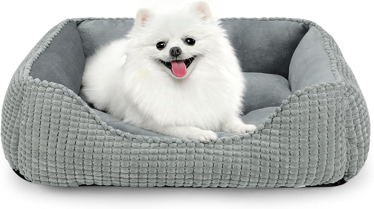 MIXJOY Dog Bed for Large Medium Small Dogs - Light Gray / M(25’’x 21’’x 8’’)