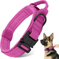 Tactical Dog Collar - Dog Collar with Control Handle for Medium Large Dogs – Essentials for Dogs - Pink / L