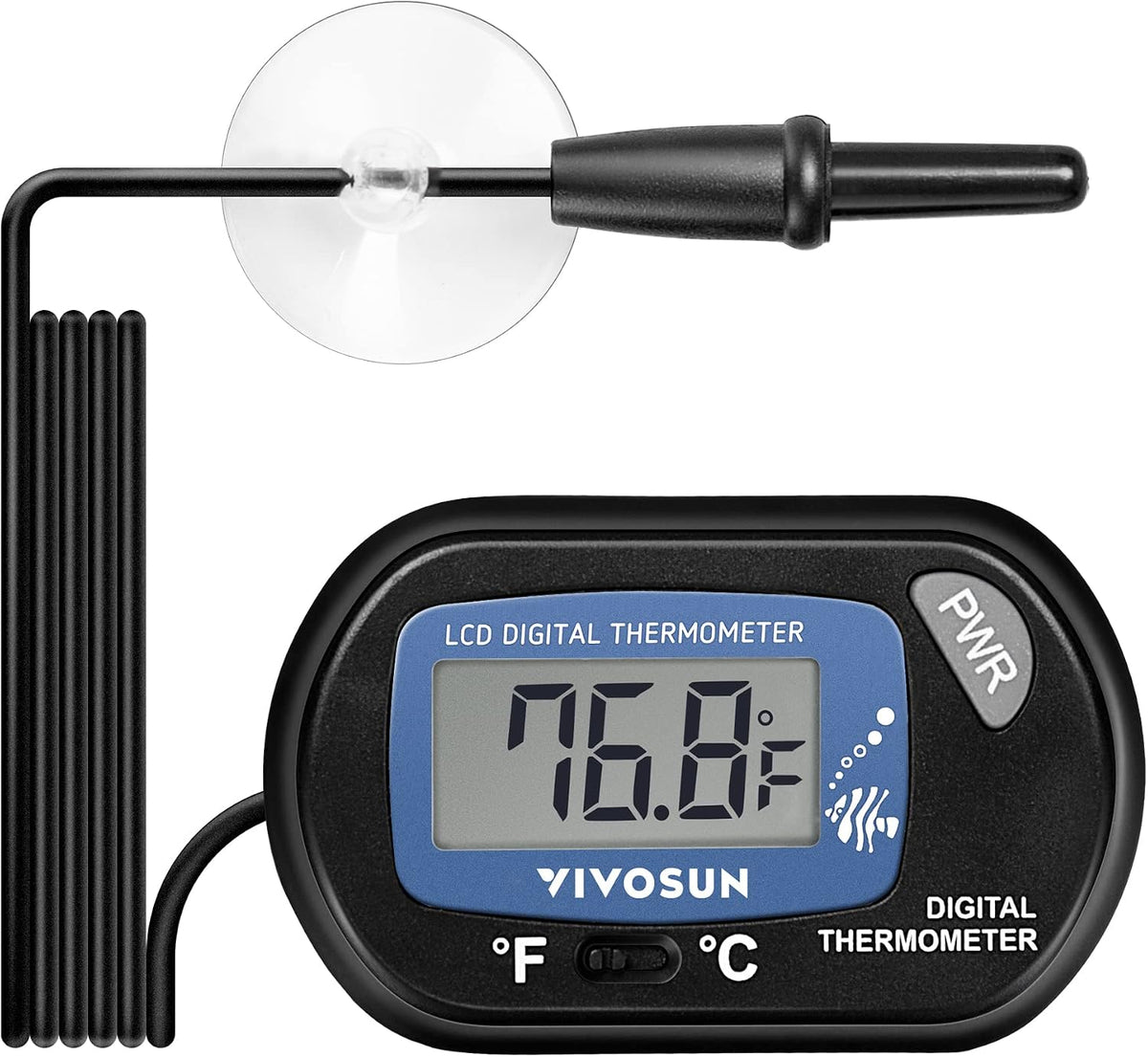 VIVOSUN 4-Pack LCD Digital Aquarium Thermometer – Essentials for Fish - 1 pack
