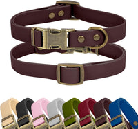 Wisedog Rubber Dog Collar with Quick Release, XS 8.5"-12" - Brown / M(Collar:12"-18")