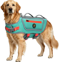 Dog Life Jacket, Good Visibility Pet Swimming Vest for Boating L – Essentials for Dogs - Turquoise / X-Large