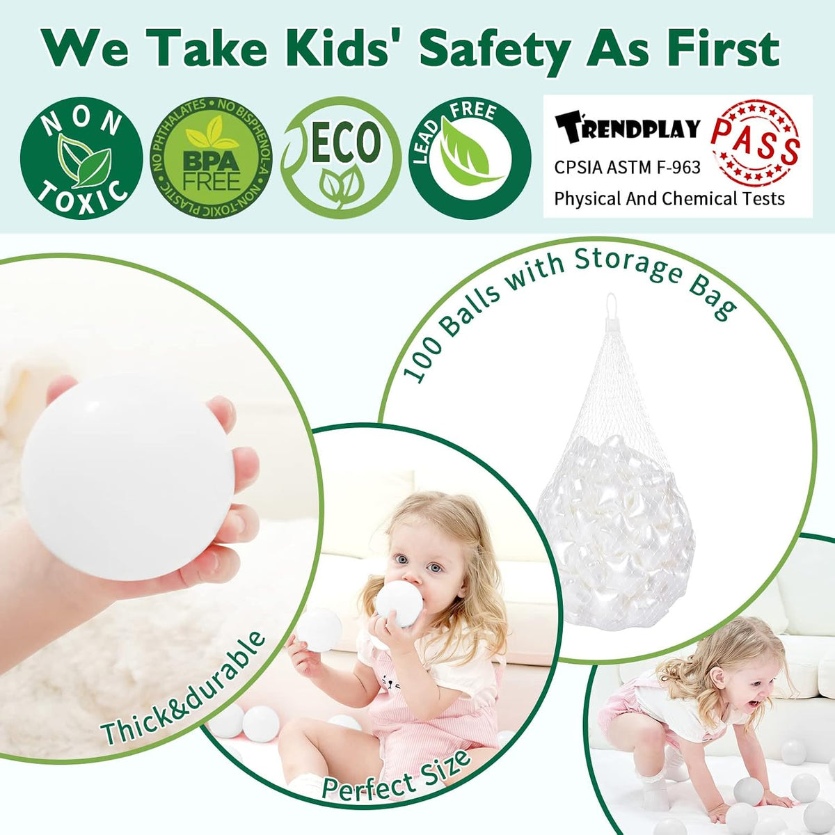 TRENDPLAY 100 star-shaped plastic ball pit balls in pearl gold with storage bag - view 14