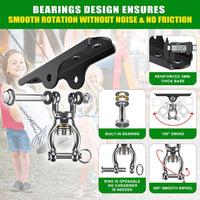 2Pack Heavy Duty Swing Hanger 180° Ceiling Swing Mount 2000 LBS - 360° Bearing Swivel Hanger ( 2 Pack ) - Black Base - image 3