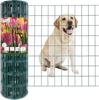 Green PVC Coated Welded Wire Fence 24 Inch x 50 Foot, 2 Inch x 3 Inch 16GA, Garden Border Fencing Roll Vinyl Coating Metal Wire Mesh for Yard Vegetable Plant Protection Poultry Netting