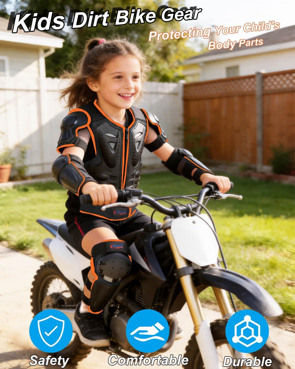 DBaoXiaoMu kids dirt bike gear armor vest suit with chest, back, knee and elbow protection - view 21