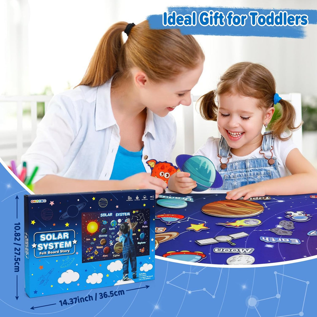 OKOOKO 41Pcs Felt Story Board Set - Blue - image 4