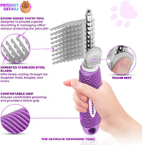GENPEPADO Dematting Undercoat Rake Comb for Dogs & Cats with Long - image 2