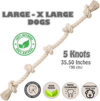 Barida Natural White Cotton Tough Dog Rope Toy for Medium & Large - Large (36.00") - image 2