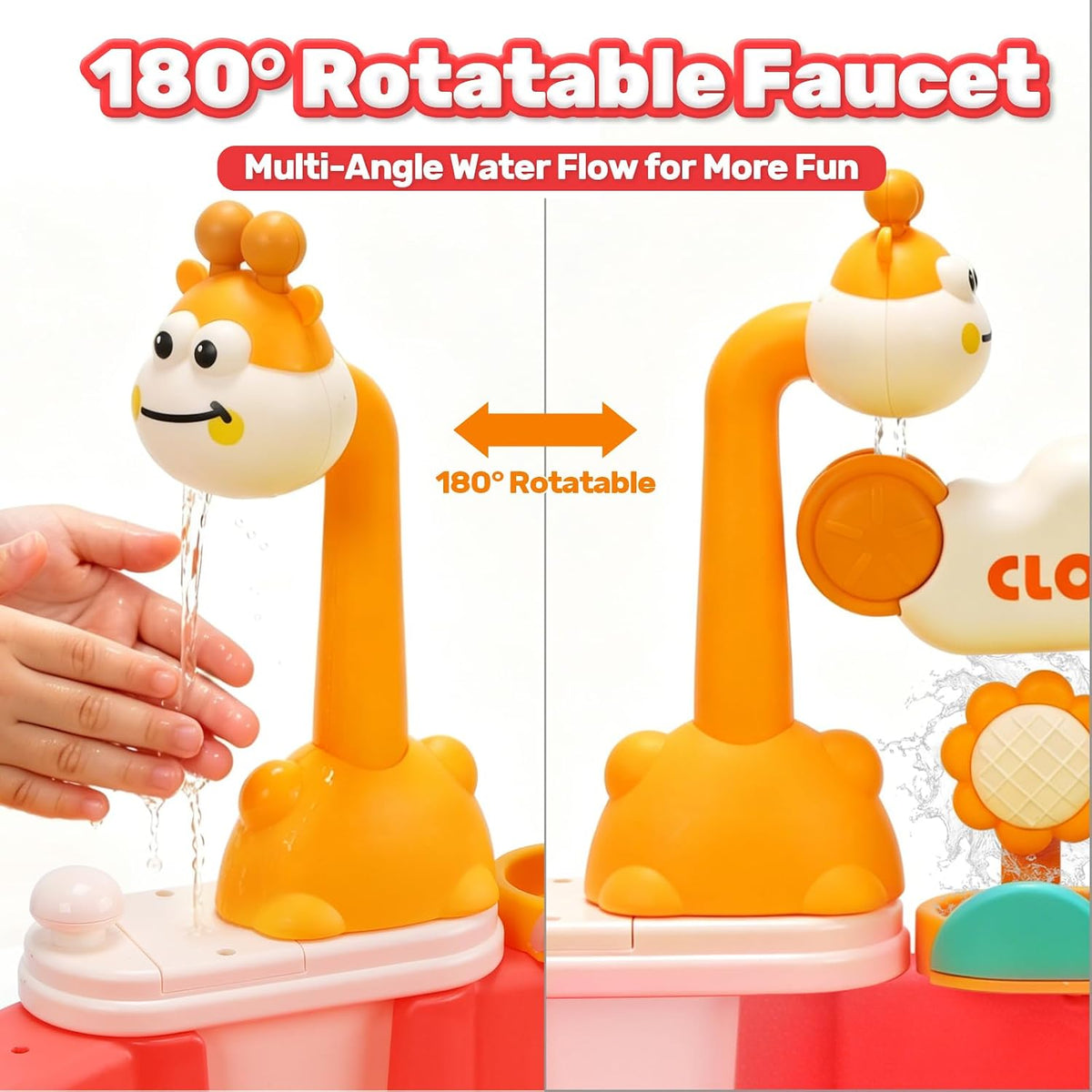 HOLYFUN Kids Kitchen Playset - Red - image 4