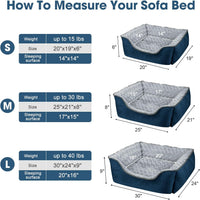 JOEJOY Rectangle Dog Bed for Large Medium Small Dogs - Navy Blue / L(30"x 24"x 9") - image 4