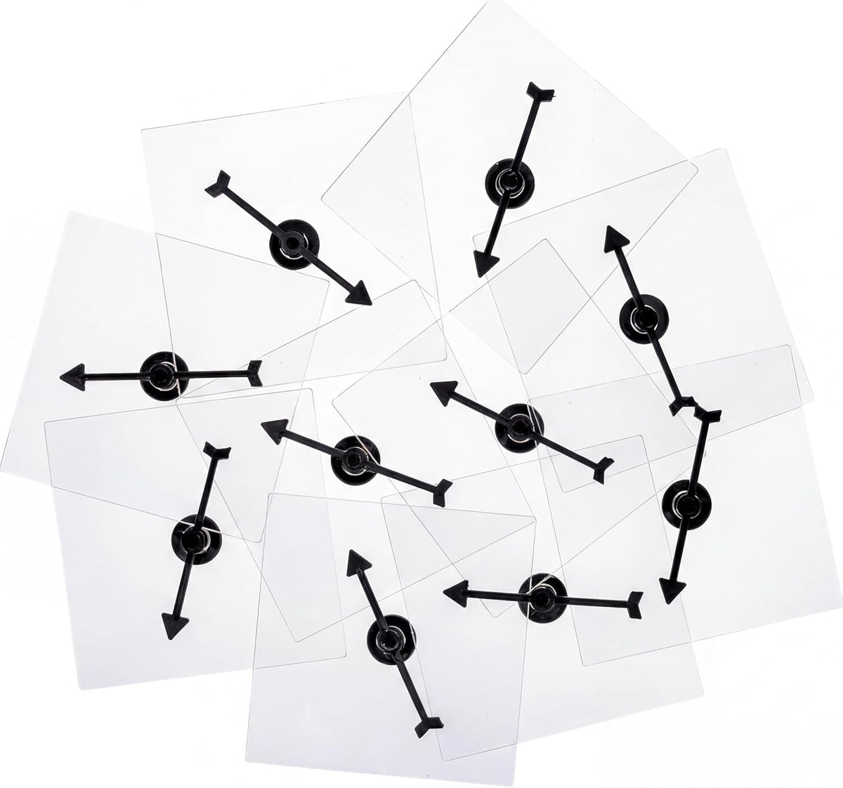 Gejoy 10 Pack Transparent Spinners Bulk for Classroom Clear Spinners - Black / 10