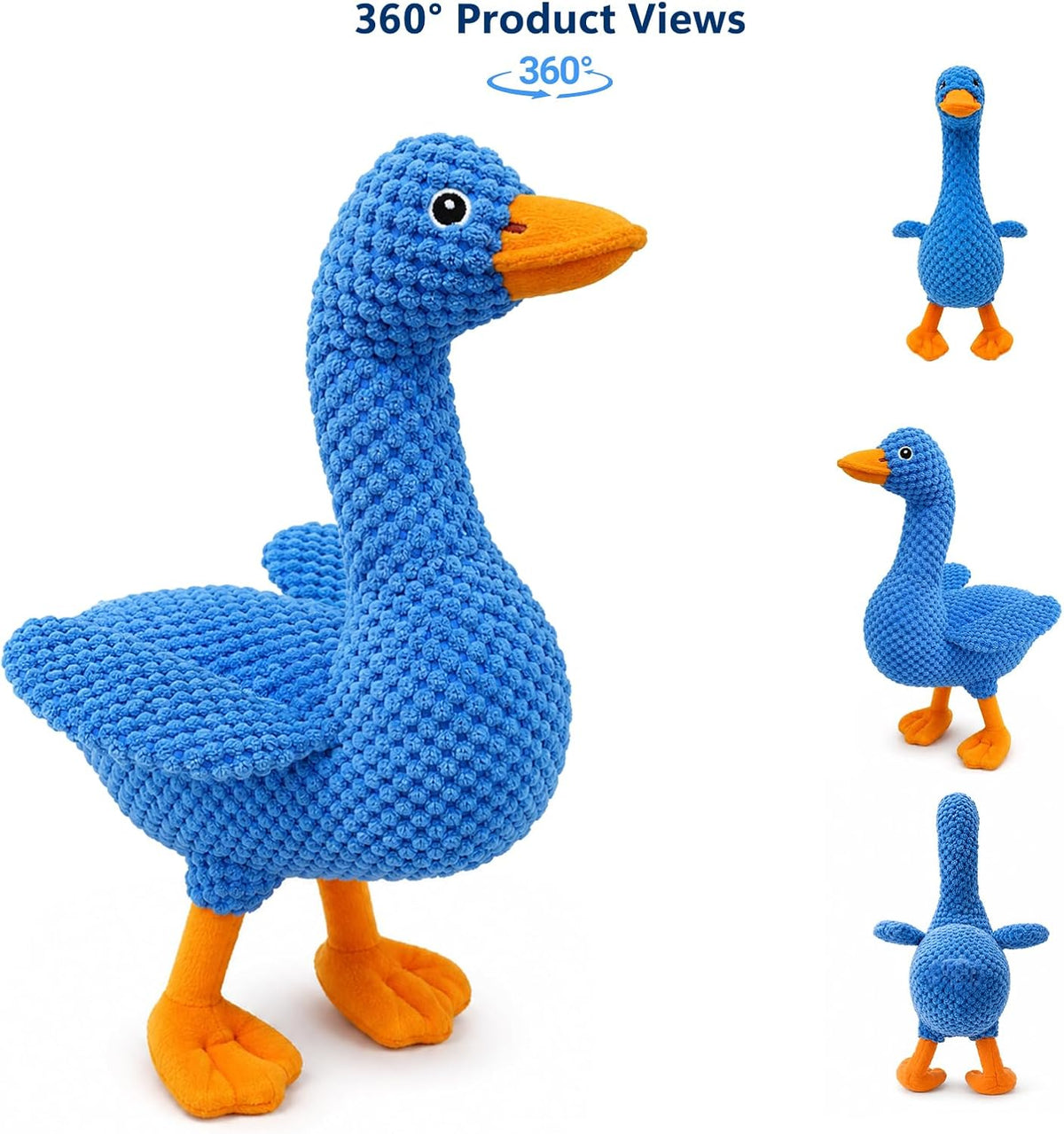 Soft Plush Giraffe Dog Toy for Small & Medium Dogs and Puppies – Essentials for Dogs - Duck - image 2