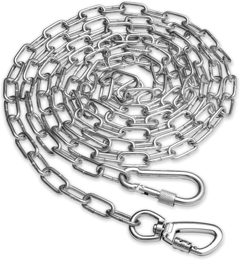 Heavy Duty Dog Chain for Yard-15FT Metal Dog Chain Leash Chew Proof - 20FT / SILVER,UP TO 90LBS