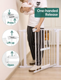 Babelio 36" Tall Pet Gate with Cat Door, CatPrivilege II, 29-40" - White / 29-40" Wide, 30" Tall - image 4