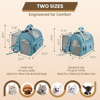 Expandable Large Cat Carrier Backpack, Supports up to – Essentials for Dogs - 16.5"L x 10.2"W x 15.8"H / Polar Blue - image 2