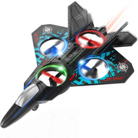 BEZGAR remote control airplane with LED lights in blue - view 3