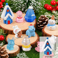 DIYDEC 60PCS Luminous Mini Resin Animals 60 Styles Miniatures Glow - 60pcs Blue Christmas Miniature - image 3