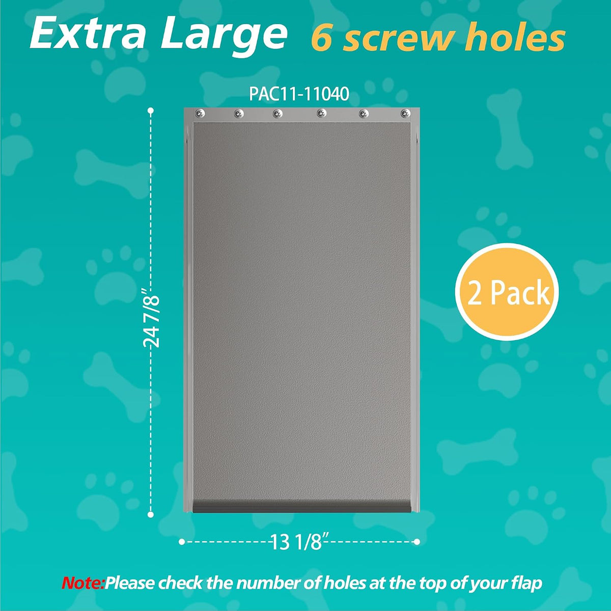 2-Pack Large Dog Door Replacement Flaps with Screws – Essentials for Dogs - 2-flap / Extra Large - image 2