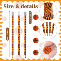 Tinlade 72 Pcs Sports Pencils and Erasers for Boys, Party Favors – Fun for Kids & Family - Basketball - image 3