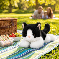 PEACH CAT tuxedo cat stuffed animal, black and white weighted kitten plush - view 13