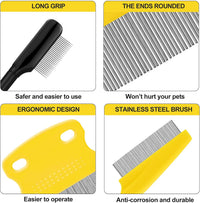 5 Pieces Dog Eye Combs Tear Stain Remover Combs Pet Grooming Comb - Black,Yellow - image 3