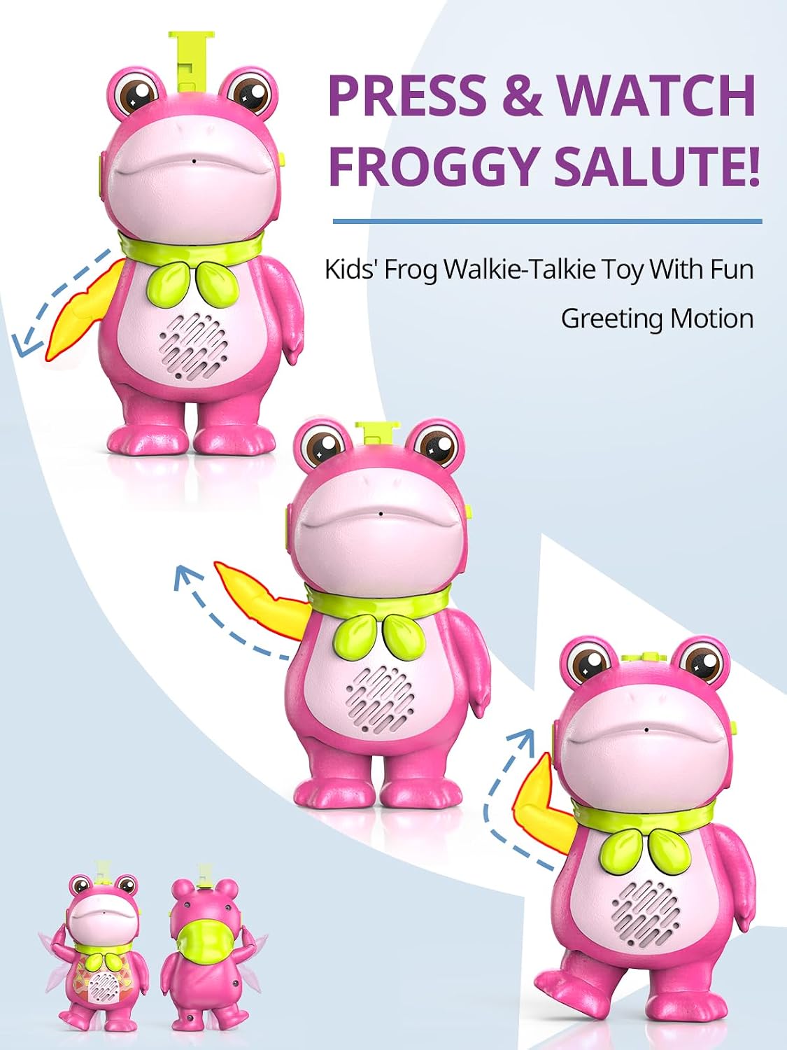 Inspireyes Kids Walkie Talkies - Green + Pink Trio / 3 Pack - image 2