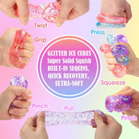 16 Pack Slow Rising Stress Balls，Textured Memory Soft Stress Ball – Fun for Kids & Family - 8 Pack Large Cube Stress Toys - image 2