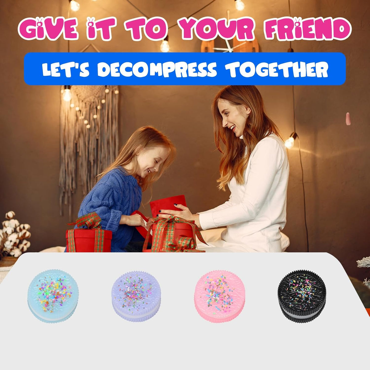 3pcs Squishy Textured Stress Balls Silky Fidget Toys - 4pcs-cookie - image 4