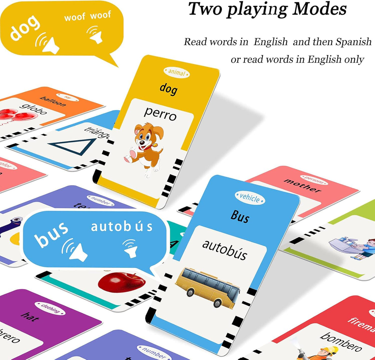 Startcan Talking Flash Cards for Toddlers 1 2 3 4 5 - 516-bilingual-pink (New Abc+123+ 4 Songs) - image 3