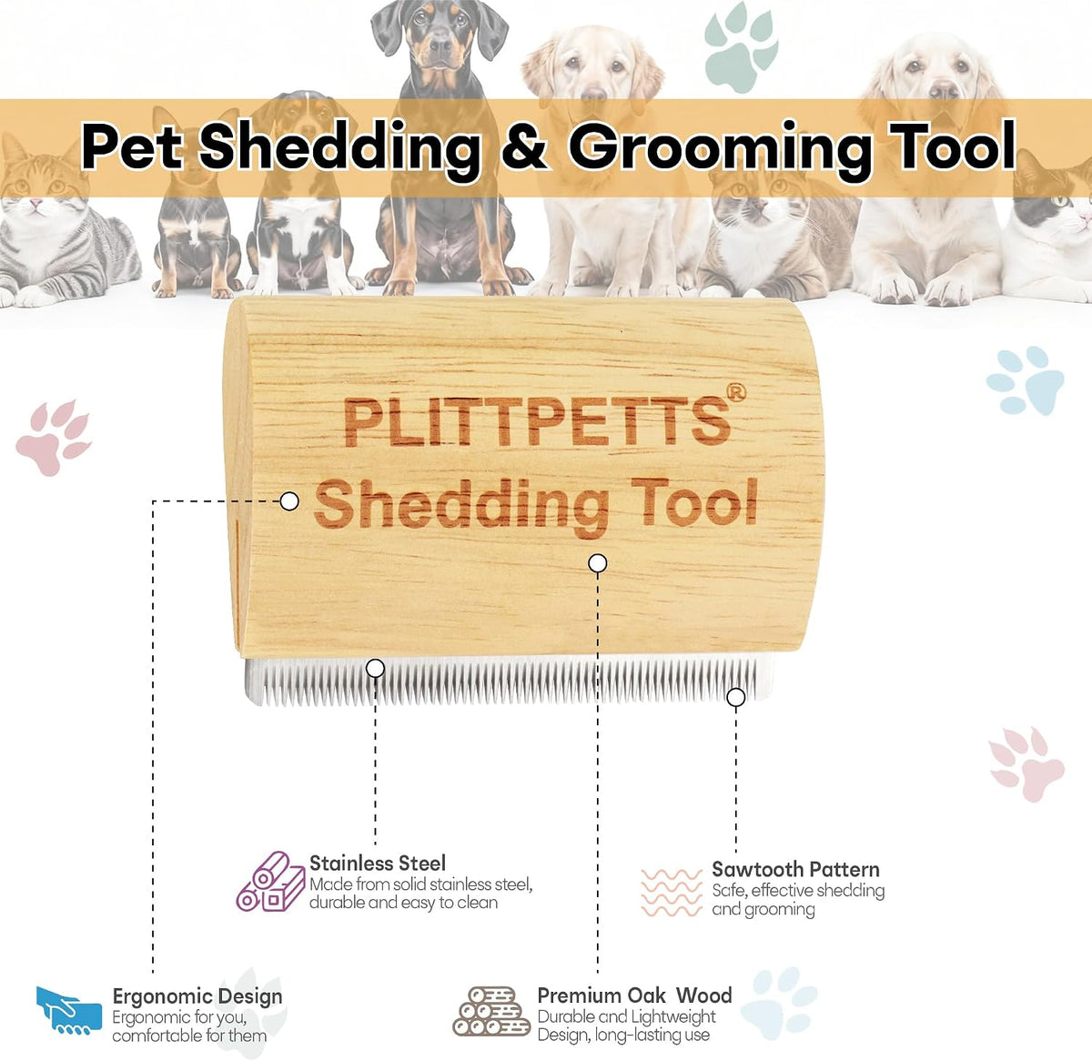 Dog Brush for Shedding, Deshedding Grooming Tool for Dogs, Cats – Essentials for Dogs - 3.15 Inch - image 4