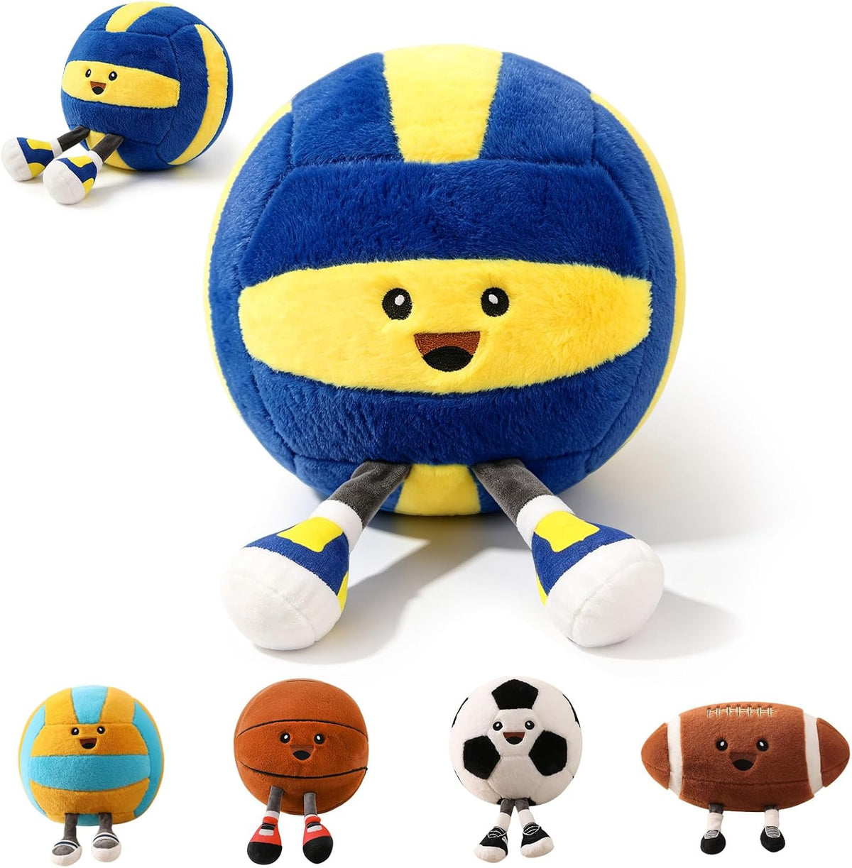 KUCCO-PILLOW 11 inch soccer ball plush pillow with two little legs - view 2