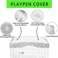 2 Pack Dog Playpen Cover and Bottom Pad Fits for 36 Inch 4 Panels Pet - Gray - image 3