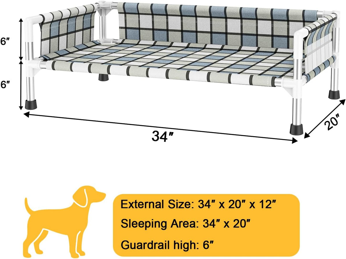 Elevated Dog Bed with with Guardrail - 34'' x 20'' x 12'' - image 3