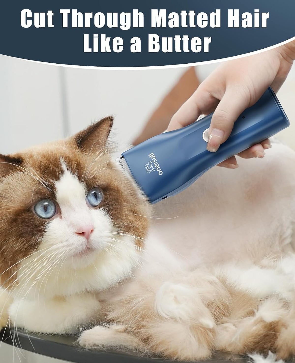 oneisall Pet Clippers for Cat Matted Hair - Blue / Standard - image 3