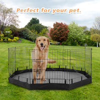 Playpen Top Cover for 24'' Width 8 Panel Pen - Black / Only Bottom Pad, Elastic Buckles Connections - image 2