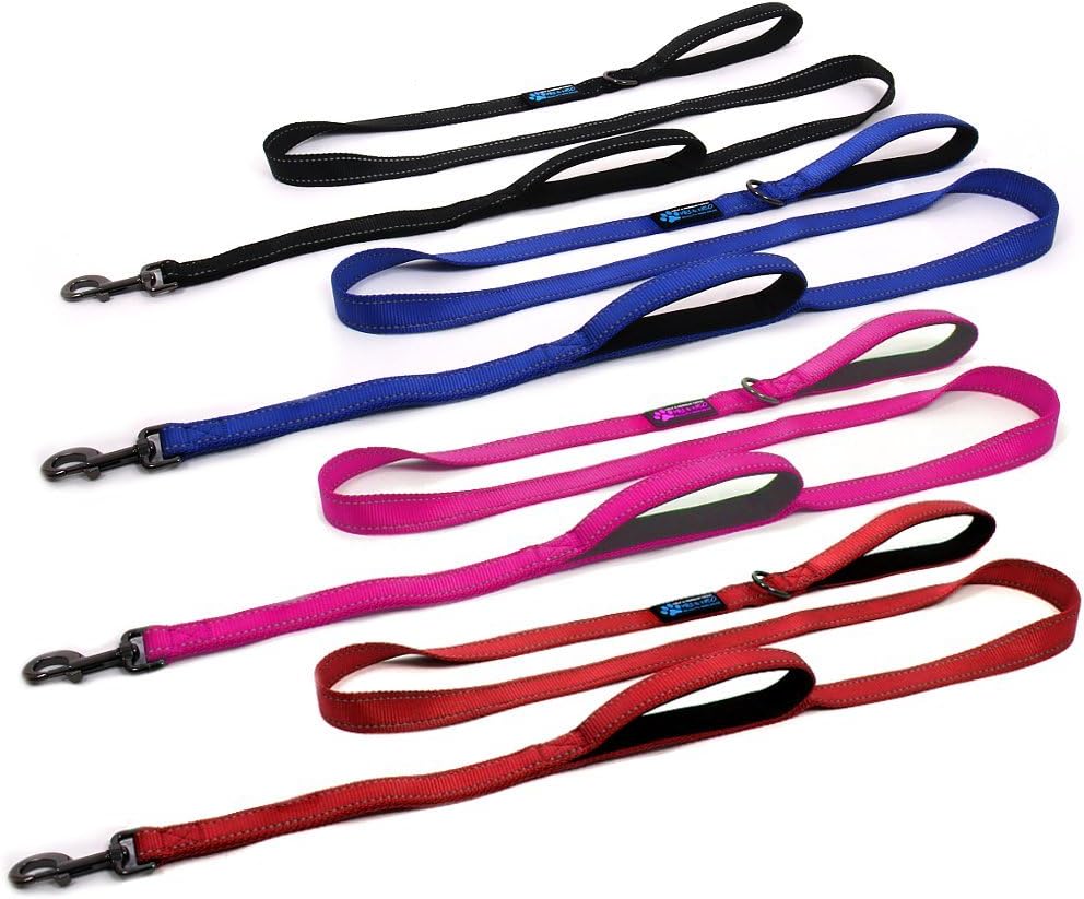 Max and Neo Double Handle Traffic Dog Leash, Reflective - 6 FT / Pink - image 3