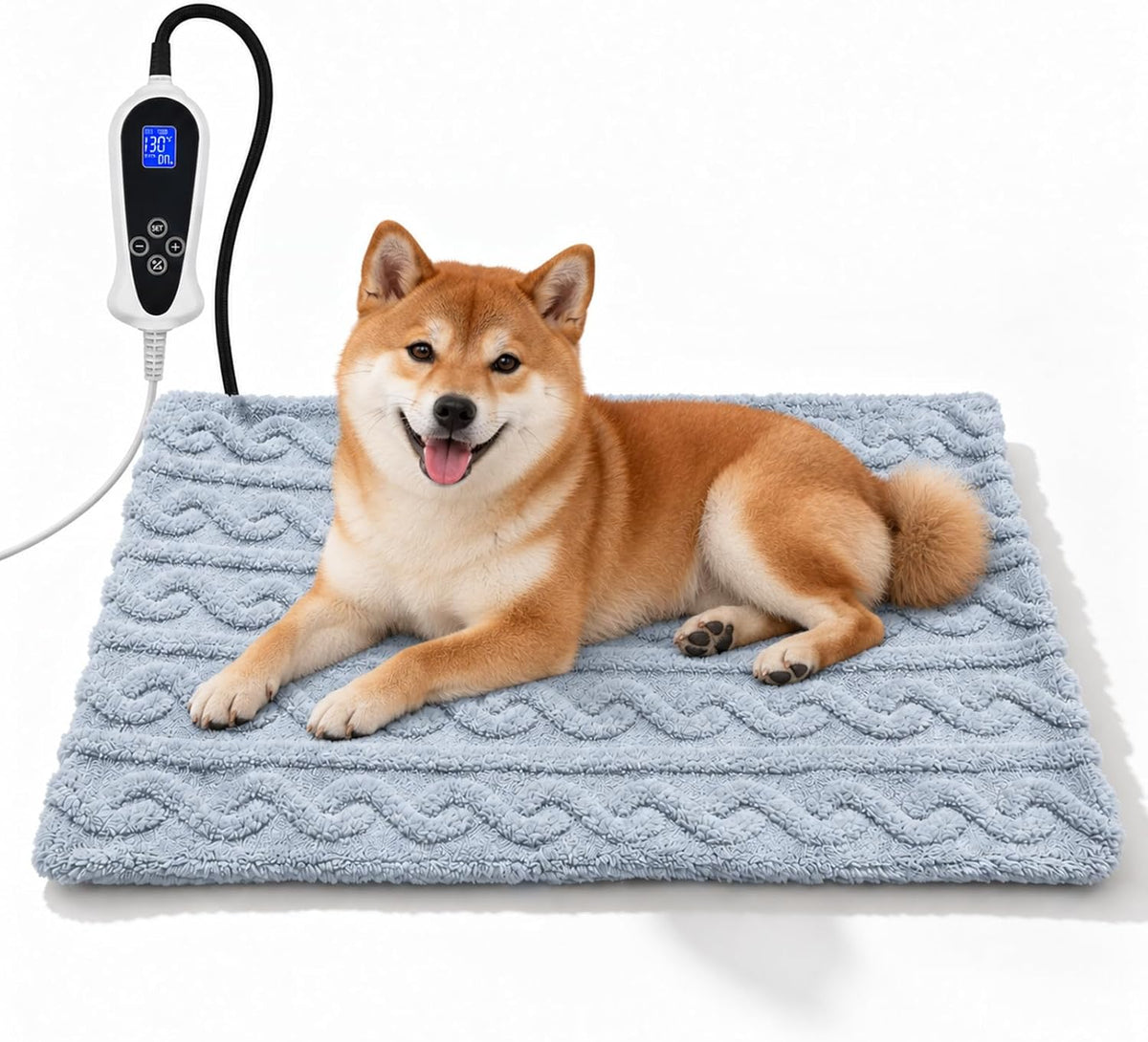 Large Dog Heating Pad 34×21in Obtained MET&UL Dual Certification-Gray – Essentials for Dogs - Grayish blue / 32x20 in